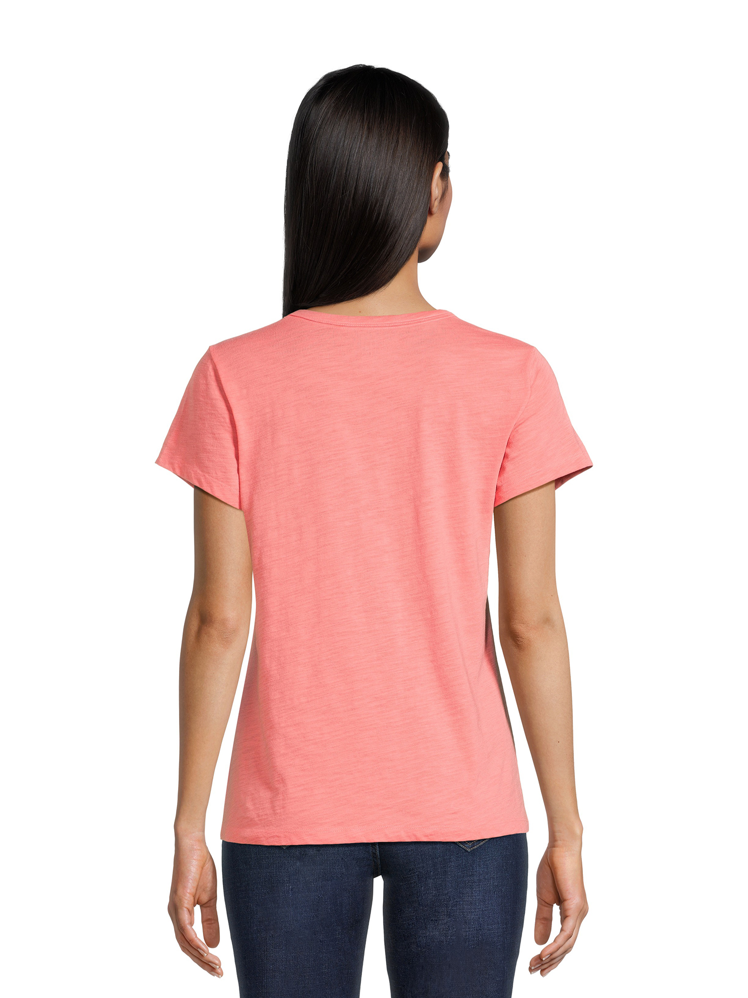Time and Tru Women's Slub Texture Tee with Short Sleeves, Sizes S-XXXL - image 3 of 5