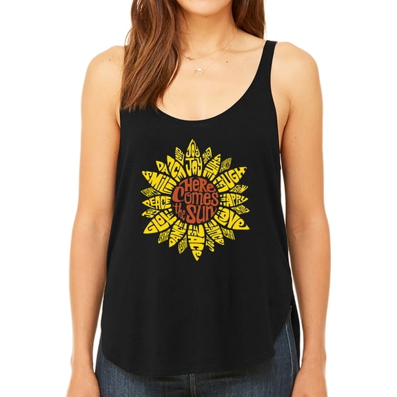 Women's Premium Word Art Flowy Tank Top - Sunflower