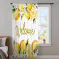 thumbnail image 3 of Yellow Lemons Sheer Curtains 45 Inches Long, Summer Fruits Leaves Pastoral Botanical Light Filering Curtains, Breathable Simi Curtain Privacy Drapes for Kitchen Bathroom Small Window Treatment, 3 of 9