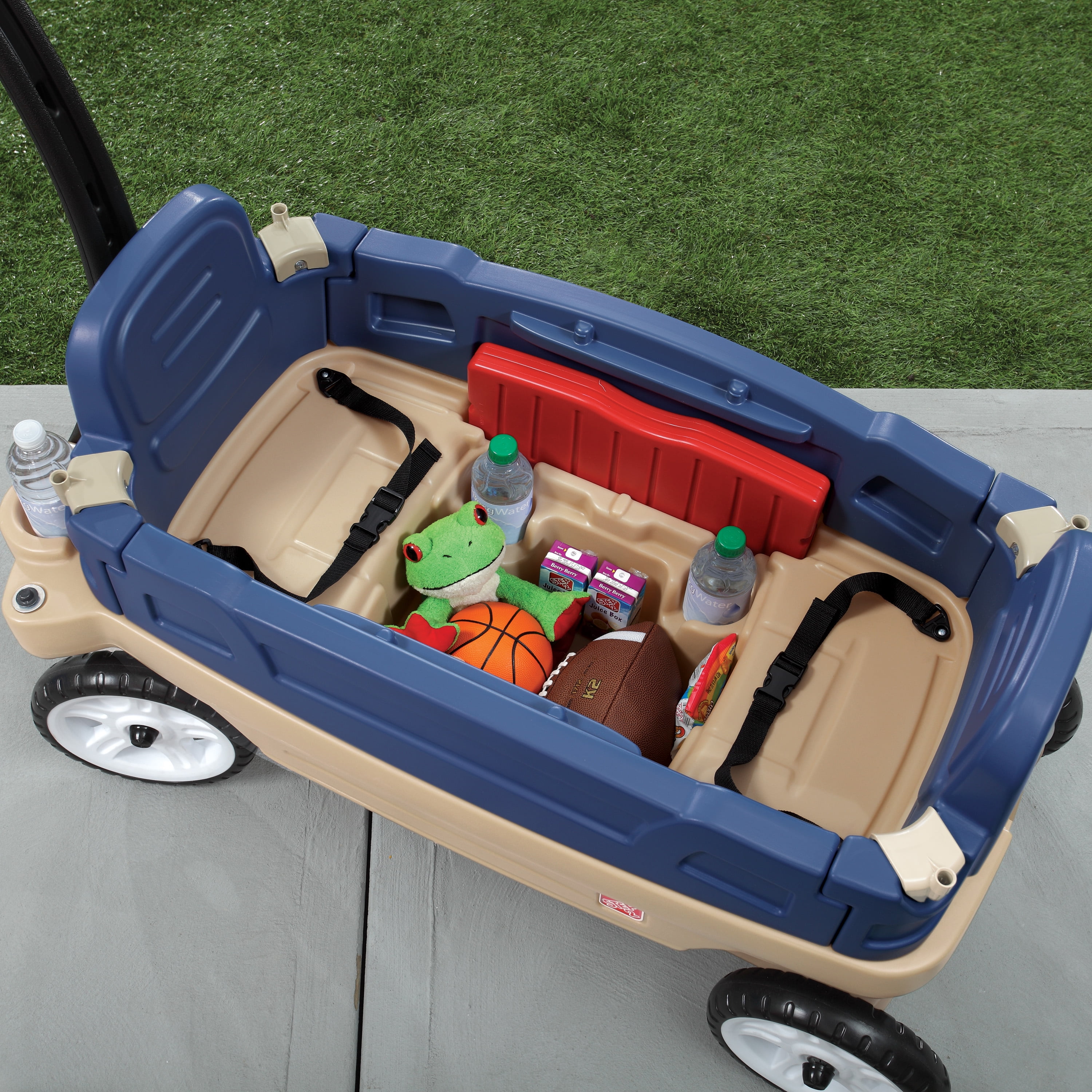 Step2 Whisper Ride Touring Wagon II 3-in-1 Toddler Outdoor Canopy Pull Wagon 