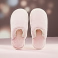 thumbnail image 4 of Scuff Slippers for Women Soft Plush Winter Warm Casual Indoor Home Nonslip Slides Slip on Bedroom House Shoes Pink 7.5, 4 of 7