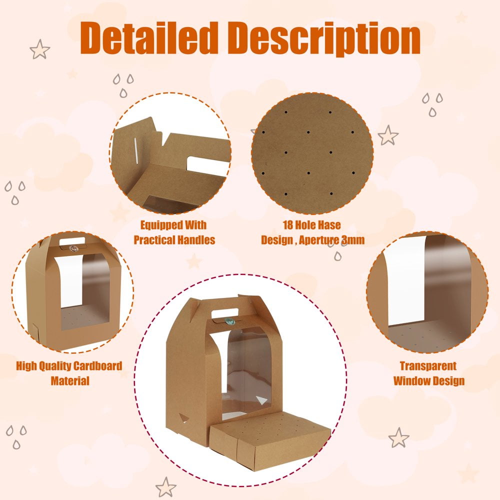 Set of 12- 8.5 x 6 x 8 inch Kraft Cake Pop Box or White Cake Pop Boxes - with base for sticks hot