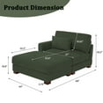 thumbnail image 2 of UIXE Oversized Corduroy Chaise Lounge w/Pillows Indoor Recliner Lounge Chair with Ottoman, Right Arm Chaise Upholstered Single Lounge Sofa, Green, 2 of 8