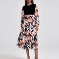 thumbnail image 1 of Ovzne Robes d'Été pour Femmes Robe pour Femme Nouvelle Robe Imprimée Française à Manches Longues à Col Rond avec une Grande Robe pour Femmes à Manches Longues Imprimée Liquidation, 1 of 7