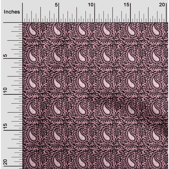 oneOone Cotton Flex Fabric Leaves & Paisley Block Print Fabric By Yard 40 Inch Wide