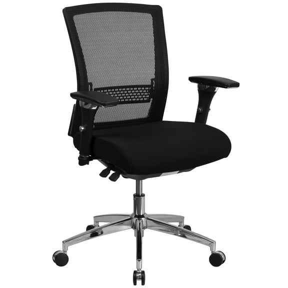 Flash Furniture HERCULES Series 24/7 Intensive Use 300 lb. Rated Black Mesh Multifunction Ergonomic Office Chair with Seat Slider