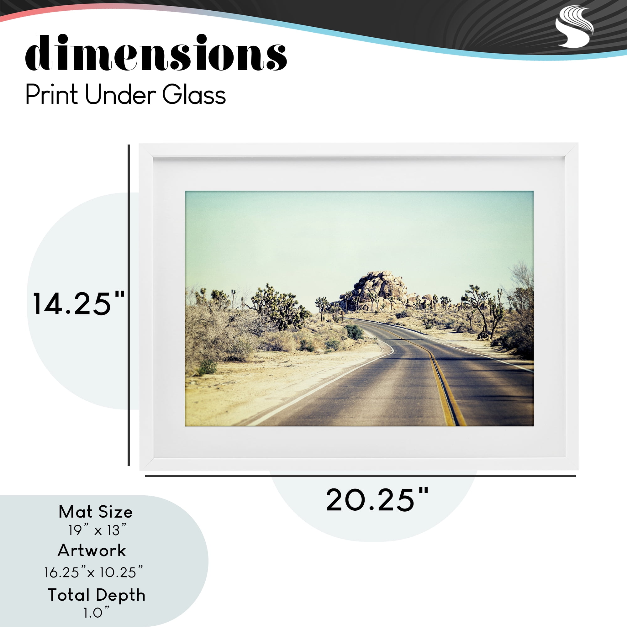 Road Trip Joshua Tree Park White Framed Print Under Glass, design by Joseph S Giacalone