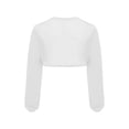 thumbnail image 2 of Eandarui Kids Girls Fishnet Crop Top Long Sleeve Hollow Out Mesh Shirt Hip Hop Jazz Street Dance Top Ivory 10, 2 of 3