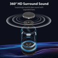 thumbnail image 5 of Altavoz Bluetooth portátil con luces LED geniales y emparejamiento estéreo inalámbrico, sonido HD de 360 grados de 12 W y graves intensos, pequeño juego de altavoces para exteriores, duchas y, 5 of 5