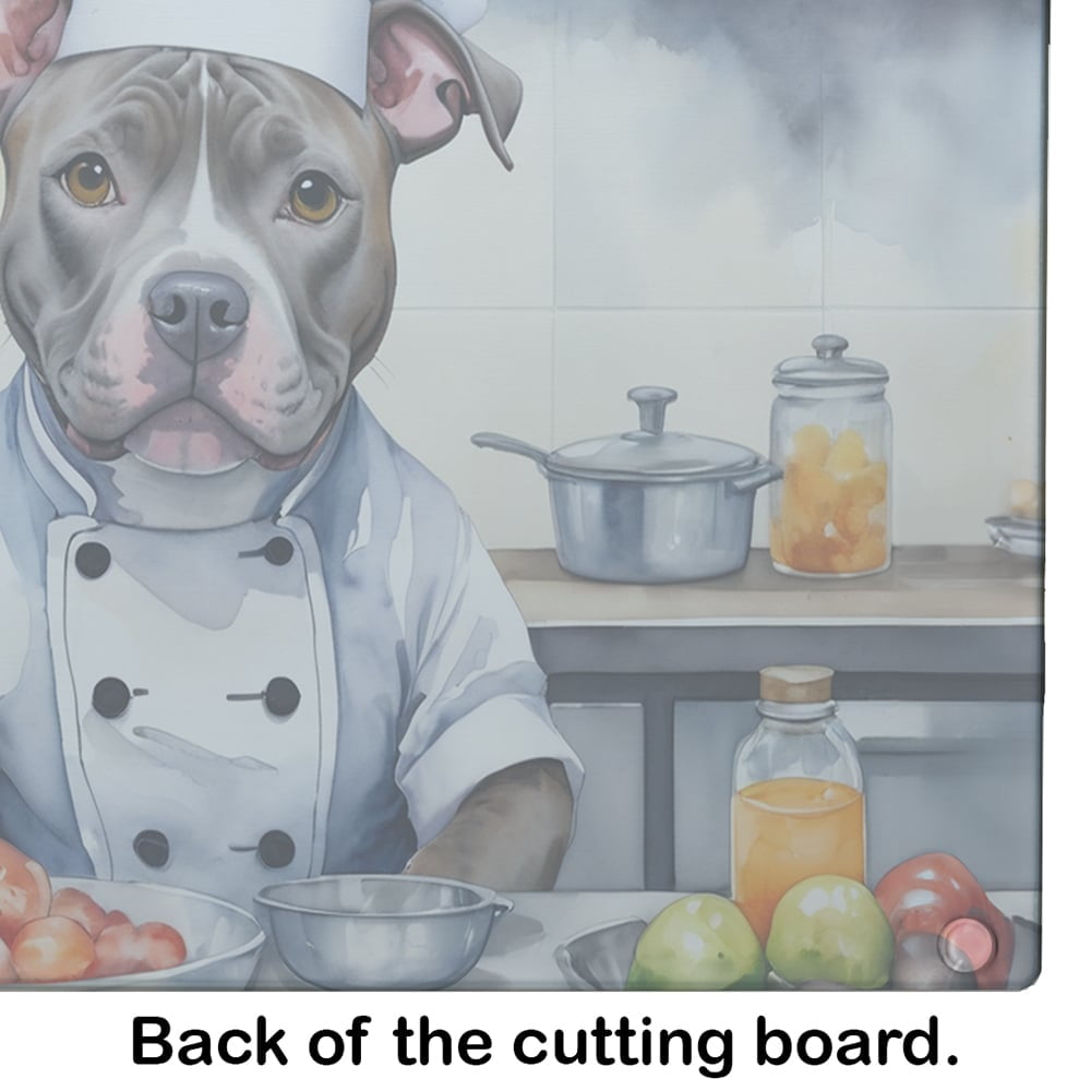 Pit Bull Terrier The Chef Glass Cutting Board 12 in x 15 in