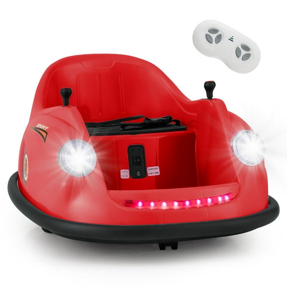 Gymax 12V Electric Kids Ride on Bumper Car Battery Powered Bumping Car w/ Remote Control Red