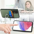 thumbnail image 4 of Carbon Fiber Patterned Case for Samsung A23 5G, Wallet case with [360°Rotation Ring Kickstand] Credit Card Holder,PU Leather Shockproof Cover Women Men for Samsung Galaxy A23 5G, Green, 4 of 8