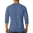 thumbnail image 4 of Lumtrix Men's Henley Shirts Long Sleeve Button Down T-Shirt Lightweight Fashion Casual Pullover Shirt Blue S, 4 of 8