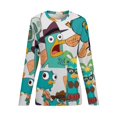 thumbnail image 6 of Phineas And Ferb Women’s Pajama Top 3D Digital Print Sleepwear Trendy Crewneck Pullovers Long Sleeve Shirts 4XL, 6 of 8
