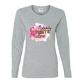 thumbnail image 3 of Nobody Fights Alone Watercolor Sparkles Breast Cancer Awareness Womens Graphic Long Sleeve T-Shirt, Heather Grey, Large, 3 of 5