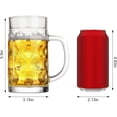 thumbnail image 2 of Juego de 4 tazas de cerveza de vidrio para congelador, 20 onzas, con asa, jarra de cerveza de vidrio grande, taza de cerveza para agua, bebidas, vasos sin plomo para hombres en el pub, 2 of 4