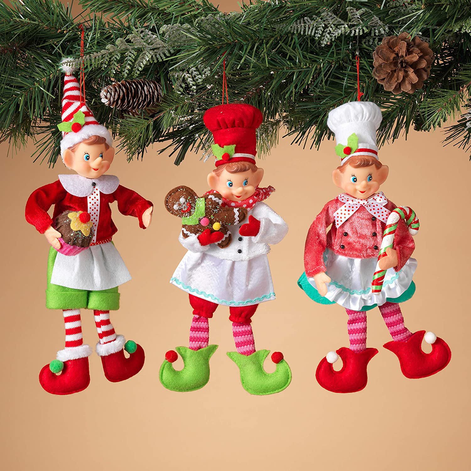 Felt Bendable Cupcake Elf Ornament Christmasr Decor 12 inches