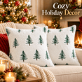 thumbnail image 5 of LOMYOLO Christmas Pillow Covers 18x18IN Set of 2,Soft Faux Fur Throw Pillow Case with Embroidered Christmas Tree, Holiday Decorative Pillowcases for Couch Sofa Bed Farmhouse Winter Xmas Decor-WHITE, 5 of 7