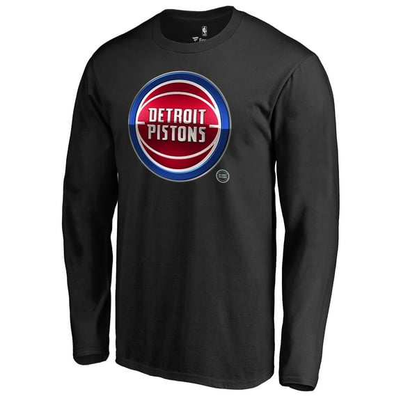 Men's Black Detroit Pistons Midnight Mascot Long Sleeve T-Shirt