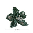thumbnail image 3 of Artificial Flowers Christmas Glitter Magnolia Magnolia with Stems Christmas Tree Decoration Flower Wreath Christmas New Year Decoration Holiday Gift Indoor Garden Home Decoration Green, 3 of 6