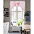 thumbnail image 4 of Pink Bow Swag Valances for Windows, Small Curtains Drapes, Cute Watercolor Girls Cartoon Luxury Kitchen Window Curtains Over Sink Rod Pocket Window Treatment Valance for Bedroom/Bathroom 56"x36", 4 of 5