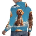 thumbnail image 6 of Uemuo Blue Sky Cloud Puppy Pattern Men's Hoodie - Casual Pullover Hoodie with Kangaroo Pocket, Stylish Hooded Sweatshirt for Everyday Wear-Small, 6 of 7