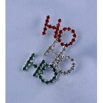 Brooch Pin, Colored, Rhinestone Christmas Ho Ho Ho Pins & Brooches