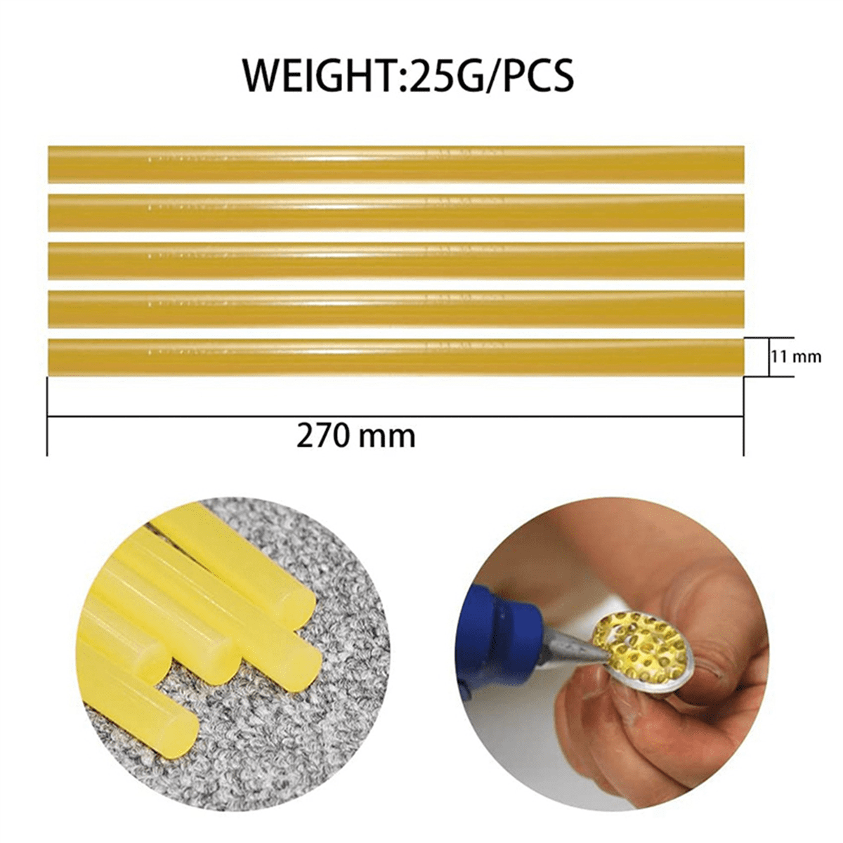 20X Dent Repair Glue Sticks Paintless Dent Repair Tool Glue Sticks for Hot Glue - Car Repair Dent Remover Tool Yellow