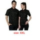 thumbnail image 5 of Camisas de manga corta de verano de algodón chef para hombres Chaqueta de chef delantal Botones Sweat Bands for Grill Restaurant Bar Shop Cafes Negro XXL sidaley HA012099-04, 5 of 7