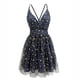 thumbnail image 3 of Vestido Mini vestido sexy para mujer Vestido de verano sin espalda con cuello en V Vestido informal con correa para fiesta y club Kuymtek Azul marino T S para Mujer, 3 of 9