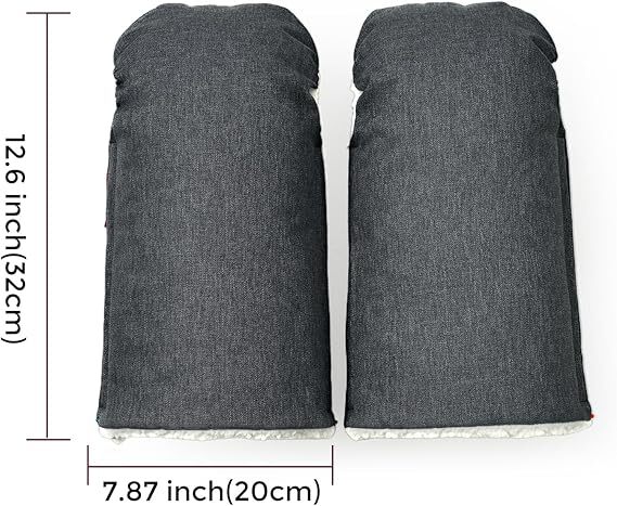 Momcozy Stroller Gloves Warmmuffs,Universal Winter Anti-Freeze Stroller Mittens,Winter Handmuff Stroller Accessories,Ultra-Plush,Weather-Proof,Foldable Adjustable,Shopping Golf Pet Cart, Black