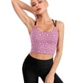 thumbnail image 2 of Hello Kitty Women's Strappy Sports Bras Fitness Workout Crop Tank Top Padded Yoga Top Criss Cross Back Cami, 2 of 6