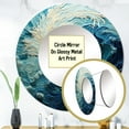 thumbnail image 3 of Designart "Glacier Glacial Sprial Painting I" Glacier Round Mirror Wall Décor Coastal - Large Teal Round Mirror - Round Mirror 29" x 29" Inch, 3 of 5
