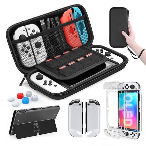 Nintendo Switch Oled Model Carrying Case 11pcs Accessories Kit