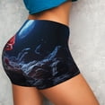 thumbnail image 2 of Sikiie Artistic Moon Rose Print Workout Shorts Women Scrunch Butt Gym Shorts Seamless High Waist Tummy Control Yoga Biker Athletic Shorts, 2 of 5
