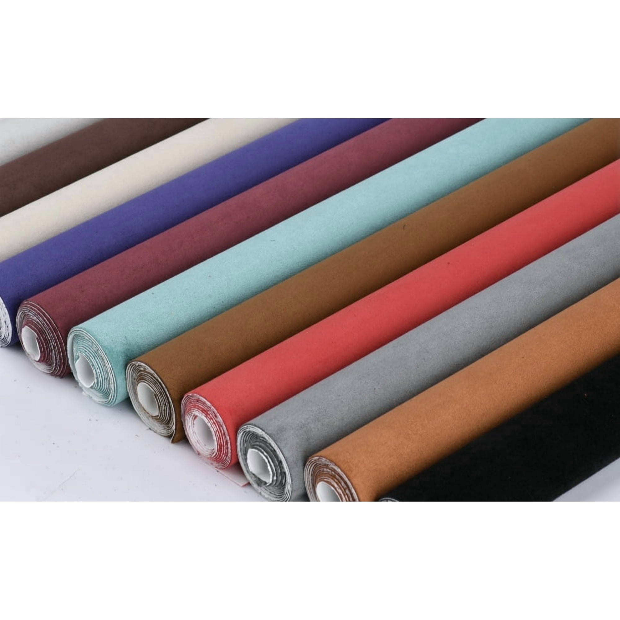 Firefly Hope 1 Piece 118.1*19.7in Self-Adhesive Faux Suede Material, Durable Sticky Fabric for Car Interior Decoration, Furniture & DIY Craft Refurbishing, Orange Yellow