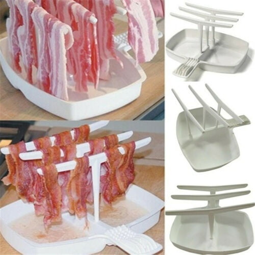 Creative Microwave Bacon Rack Hanger Cooker Tray Cook Bar Crisp Food Preparation
