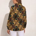 thumbnail image 3 of Colorful Peacock Blouse Long Sleeve Green Gold Black Aesthetic Blouses Women Casual Oversize Shirt Custom Clothes Gift, 3 of 7