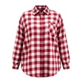 thumbnail image 3 of ClodeEU Women's Plus Size Plaid Button Down Shirt,Long Sleeve Collared Casual Oversized Shacket ,Women's L-XXXXXL, 3 of 5