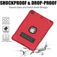 thumbnail image 3 of Jiahe Cover Case For iPad 9th/8th/7th Generation 10.2 inch,Shockproof Heavy Duty Rugged Drop proof Three Layer Protection Kickstand Case Cover,Red + Black, 3 of 7