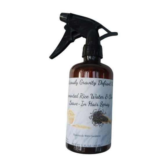 Fermented Rice Water & Cloves Scalp Treatment – OIL-FREE Leave-In Spray (12 Fl Oz) For Thinning Hair, Balding, and Alopecia-Prone Scalps | Safe for Dreadlocks, Curly, Fine & Damaged Hair