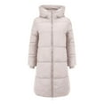 thumbnail image 3 of Breezora Women Long Knee Length Padded Coat Slim Fit Hooded Casual Jacket for Cold Weather Outerwear L Size Beige, 3 of 9