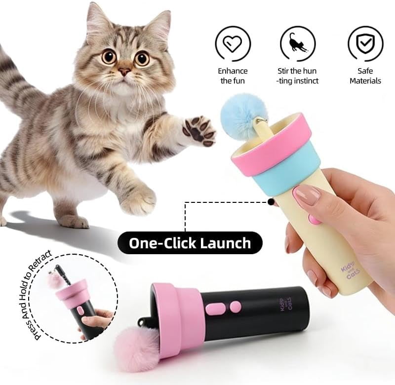 Electric Interactive Cat Toy with Telescopic Rope and Motion Entertainment