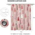 thumbnail image 3 of Christmas Tree Shower Curtain Pink Xmas Tree Shower Curtain Winter Snowflake Pine Pattern Holiday Shower Curtains for Bathroom Decor Washable Durable Fabric Bathroom Curtain 72x72in, 3 of 6