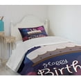 thumbnail image 4 of Ambesonne Purple Quilted Bedspread Set 2 Pcs, Cartoon Birthday Cake, Twin Size, Purple and Lilac, 4 of 6