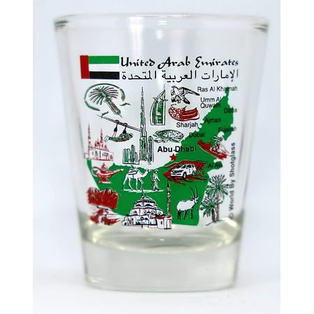 

United Arab Emirates (UAE) Landmarks and Icons Collage Shot Glass