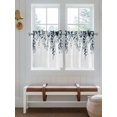 thumbnail image 2 of Blue Teal Eucalyptus 2 Panel Kitchen Curtains for Small Windows, Weeping Botanical Leaf Watercolor Bathroom Tier Curtain, Short Window Treatment for Bedroom/Living Room 55"x24", 2 of 6
