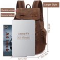 thumbnail image 4 of Mochila vintage de lona de alta capacidad, para escuela, universidad, senderismo, viajes, portátil de 12 a 17 pulgadas, 4 of 4