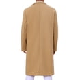 thumbnail image 3 of Abrigo de invierno Inspire Chic para hombre, abrigo de trench de solapa muesca de un solo botón, talla L, color caqui, 3 of 6