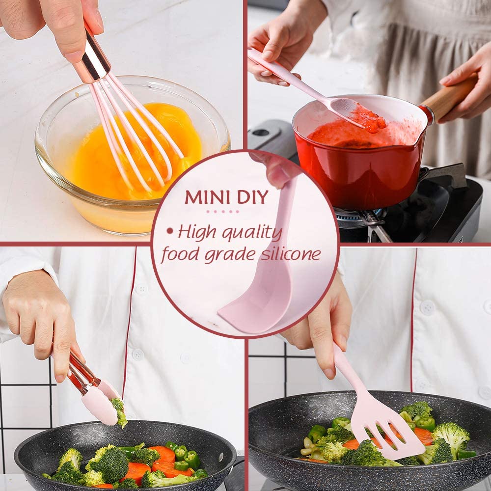 Collfa Mini Spatula And Mini Kitchen Utensil Set Small Five-Piece Set Tiny  Silicone Kids Kitchen Too…See more Collfa Mini Spatula And Mini Kitchen